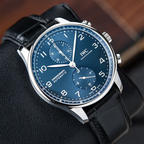 relogio iwc|iwc portuguese chronograph blue.